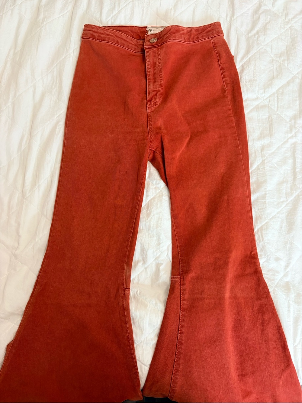 Free People Rust Red Flare Jeans